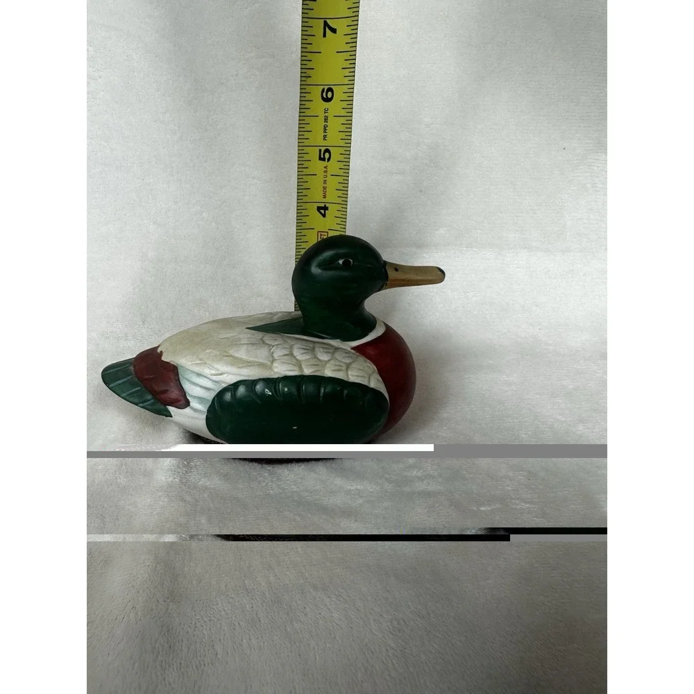 Vintage Colorful Mallard Duck Porcelain Figurine Lint Remover Brush Baby Hunting